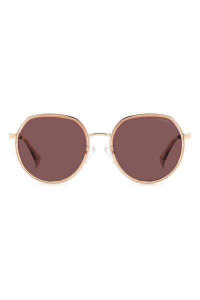 Polaroid Ochelari de soare, Polarizați pentru femei Polaroid PLD4160GSX DDBKL, Auriu, Hexagonali, 55 mm