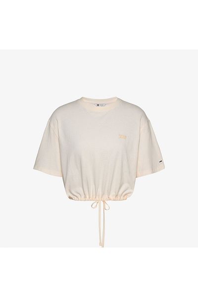 Tommy Hilfiger Tommy Jeans Cropped Gmd Script Open Back Damska Biała Koszulka T-shirt