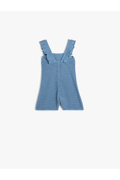 Koton Salopetă din tricot cu bretele cu guler pătrat