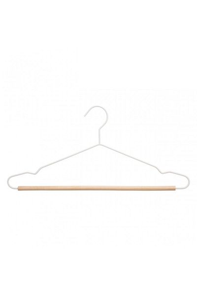 5 five simply smart Mivan hanger, wood, white metal, 43.5 x 1.2 x H19 cm