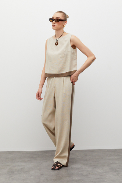 urban focus Combination Linen Blouse