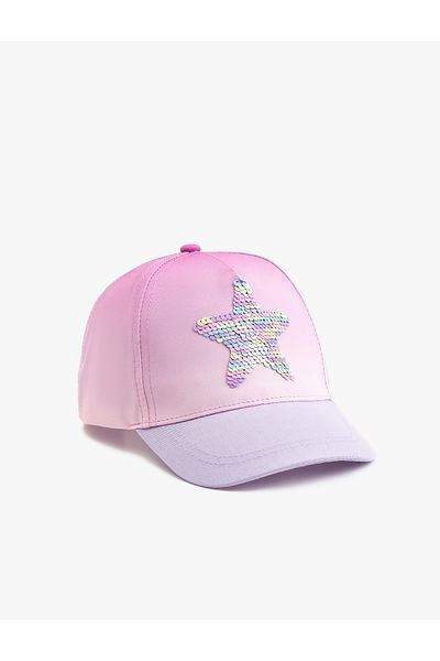 Koton Star Detailed Sequin Sequined Cap Hat