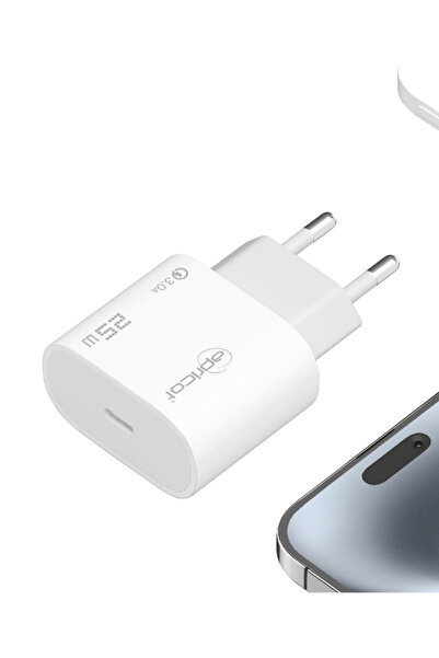 Apricot APC-U435 25W PD Beyaz Hızlı Ev Şarj Adaptörü
