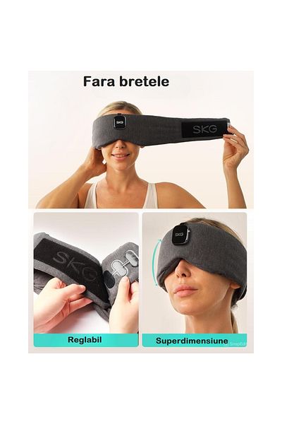Smart Vibe Masca Profesionala Somn SKG® RESTore PRO ZERO Presiune/ZERO Lumina, Noise Sound, Melodii Ambientale