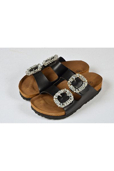 DADWOLF Girl's Cork Sole Double Buckle Orthopedic Birkeen Arizona Stone Slippers