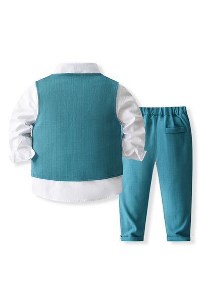 Kidohug Elegant boys' suit, Kidohug, 4 pieces: White shirt, Long pants, Vest, Bow tie