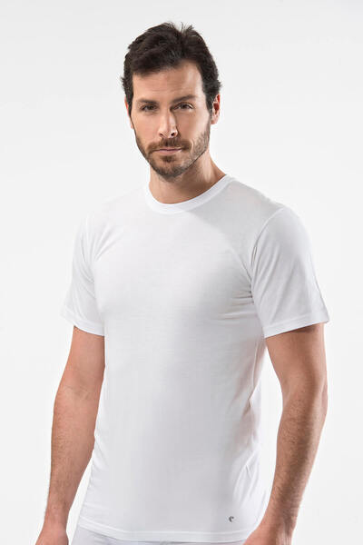 Cacharel قميص داخلي رجالي 100% من القطن برقبة دائرية