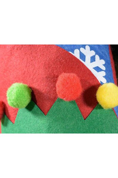 Decorer Set 2 suspendable textile socks multicolor Christmas model 27x41 cm