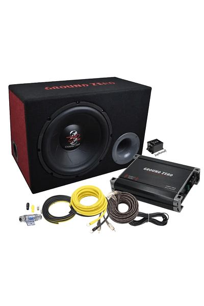 Ground Zero Ventilated car subwoofer Ground Zero GZ BASS KIT 12.300X-II CONNECT, 30 cm / 12 inches, amplifier s