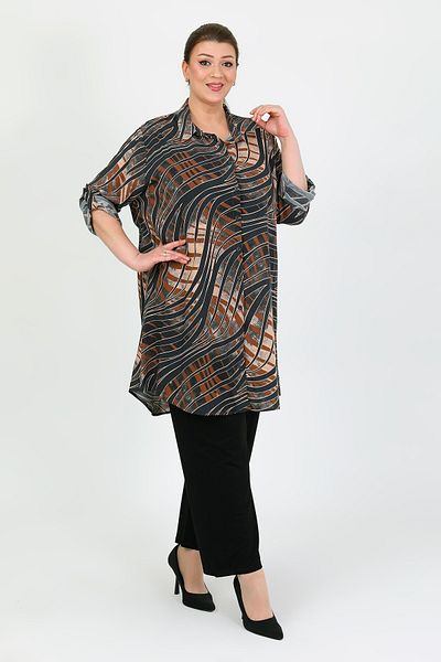 By Alba Collection Women's Multicolor Cotton Viscosin Large Size Tunic