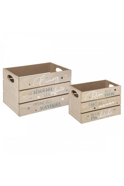 Atmosphera Créateur D'intérieur Set of 2 Rien storage chests, mdf, 24x15xH17 cm, 30x20xH20 cm