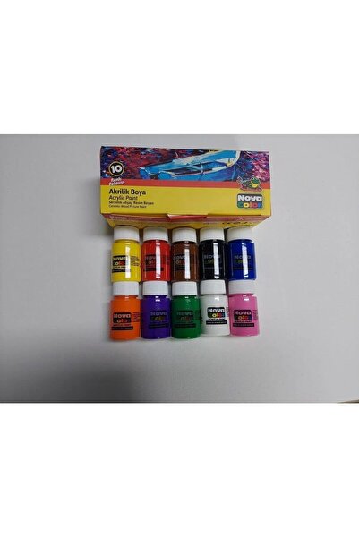 Nova Color Akrilik Boya 10 Renk X 30 Ml. Şişe