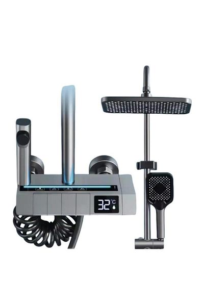 DAR Set de dus smart, afisaj LED, control termostatic, patru moduri de pulverizare,