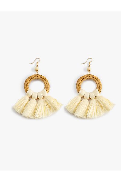 Koton Straw Earrings Dangle - Koton X Melis Ağazat
