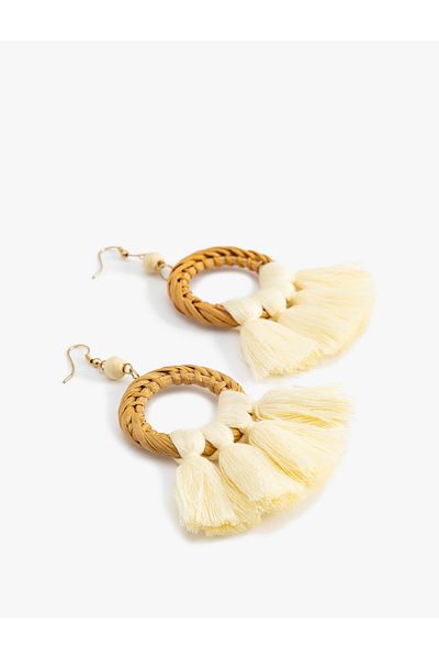 Koton Straw Earrings Dangle - Koton X Melis Ağazat