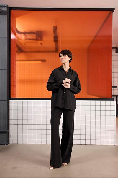 GMG FIRENZE Wide Leg Women's Trousers with Elastic Waist and Istanbul Pockets