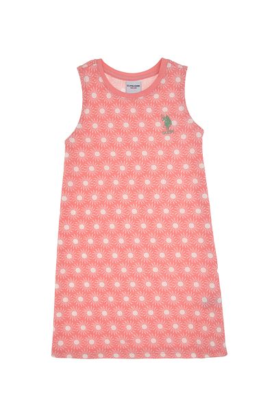 U.S. Polo Assn. Girl's Pink Sleeveless Crew Neck A-Form Patterned Knitted Dress 50306240-Vr041