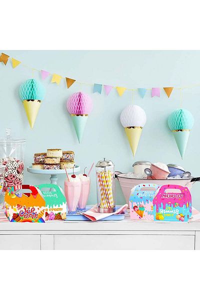JeVenis Set of 12 JeVenis ice cream boxes, paper, multicolor