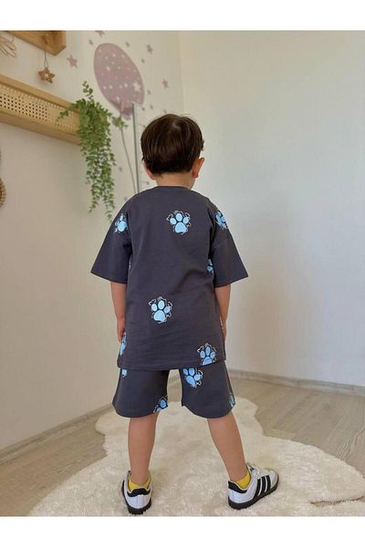 RAPAPA Boy's Cute Full of Power with Heroes Shorts Set Bottom Top Set 1211