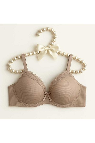 gigigiyim Σουτιέν με δαντέλα με πλήρη υποστήριξη B Cup Beige