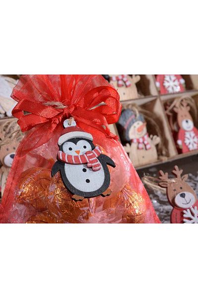Decorer Set 72 ornaments for Christmas tree wooden characters 4x7 cm