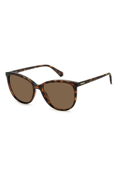 Polaroid Ochelari de soare Polaroid PLD 4138/S 086/SP pentru femei, Havana, rotunzi, 55 mm