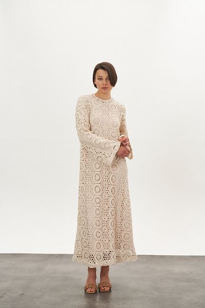 Mevra Lace Dress Beige