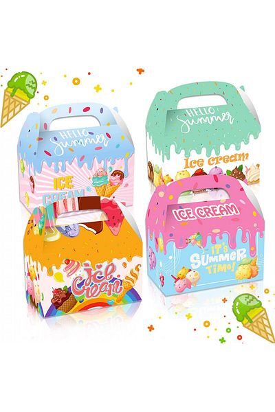 JeVenis Set of 12 JeVenis ice cream boxes, paper, multicolor