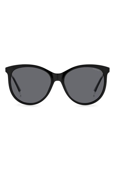 Polaroid Ochelari de soare Polaroid pentru femei PLD 4131/S/X 807/M9, Negri, Rotunzi, 57 mm