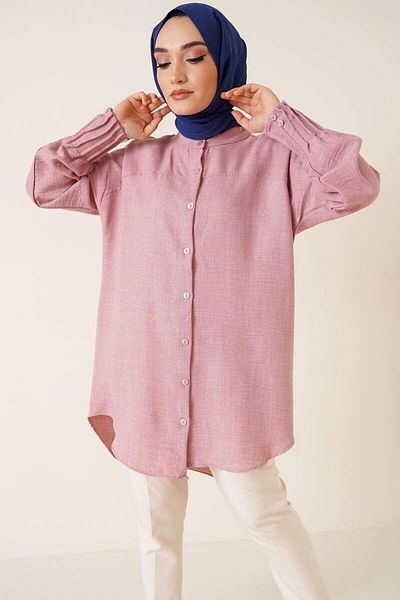 modasindoma Women Sleeve Ribbed Tunic Shirt