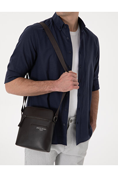 Pierre Cardin Ανδρική τσάντα ώμου σε καφέ χρώμα 50308018-VR029