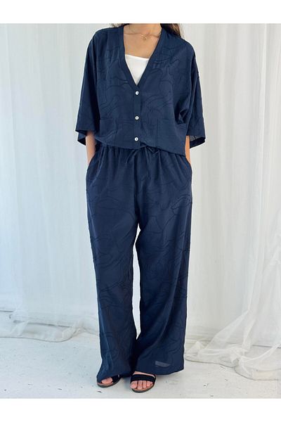 Retrobird Design Shorts Lined Loose Pants Women's Midnight Blue
