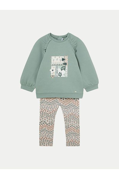 MAYORAL Girl Set blouse and leggings 2710 Green