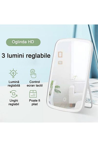 varioshop VarioShop® makeup mirror, with built-in LED lighting, cold and warm light, slim design,