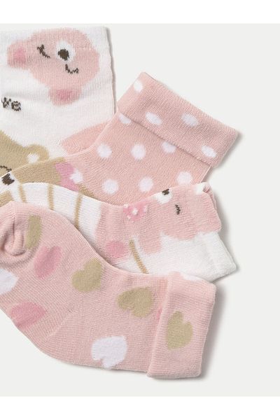 MAYORAL Girl Set of 4 pairs of children's high socks 9867 Pink