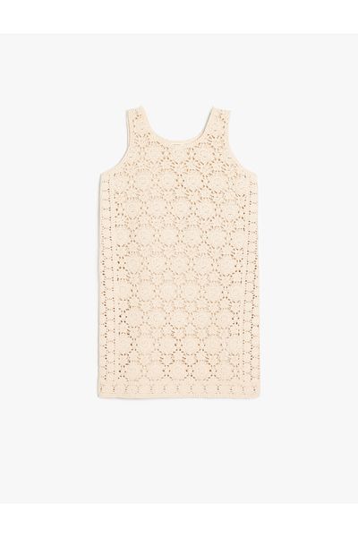 Koton Cotton Openwork Strap Gilet Dress