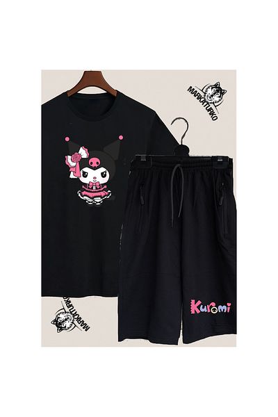 MarkaTurko Asi&Sevimli Special Design Printed Tshirt-Shorts Combination 58411-65-8