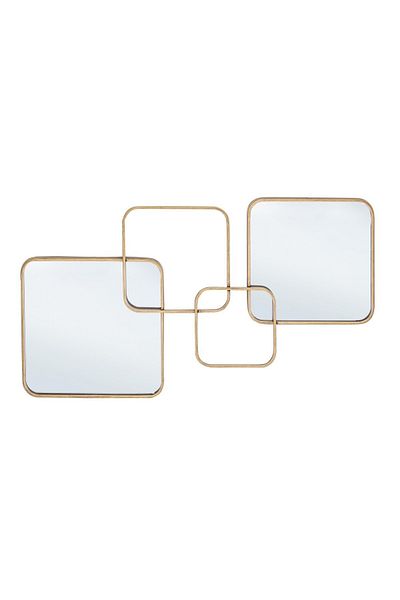 Bizzotto Wall mirrors with gold metal frame Oralie 70 cm x 2.7 cm x 40 h