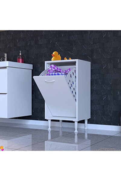 Modilayn 40x75x32,5 cm ’lik 1 Göz Sepetli Mini Mutfak Dolabı Seleli Sebzelik Çok Amaçlı Dolap