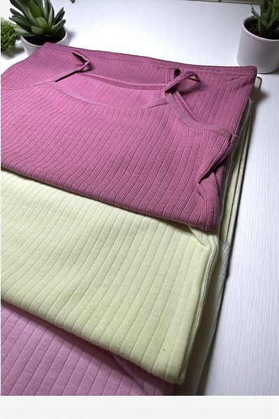BENDEHEPSİ Cotton Rope Strap Ribbed Girl's 6-Piece Mixed Color Undershirt Flexible