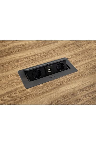 varioshop VarioShop® Built-in Furniture Socket, 2 USB and 2 Schuko Sockets Extension Cord, 1 Power Cable