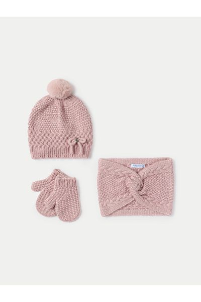 MAYORAL Girl Set hat, scarf and gloves 10769 Pink