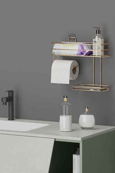 wearme Toilet Bathroom Hygiene Set Toilet Paper Holder with Phone Liquid Soap Wet Wipes Container