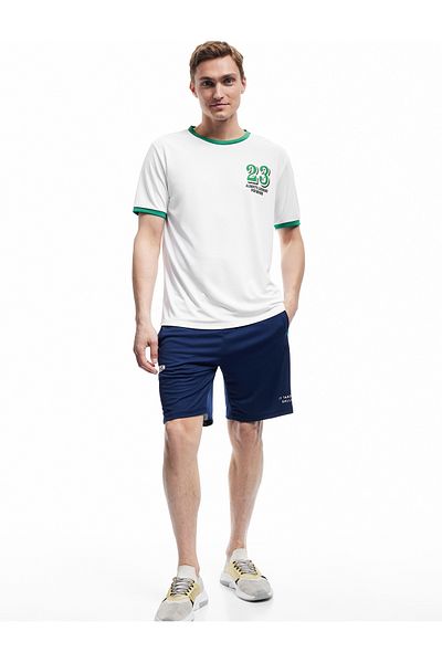 Koton Tricou sport cu mânecă scurtă, cu decolteu, cu imprimeu pe spate