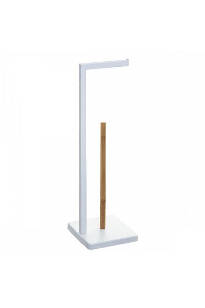 5 five simply smart Natureo White toilet paper holder, bamboo, steel, 20 x 20 x 64.5 cm