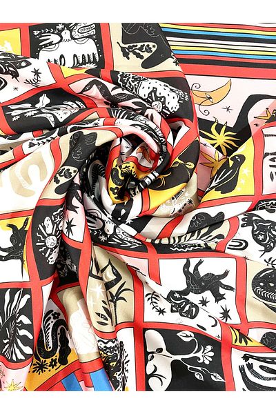 Bolder Scarf Black Figure Scarf 70*70 cm