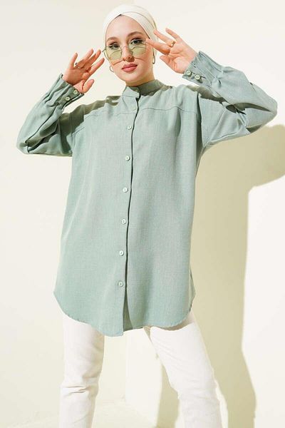 modasindoma Women Sleeve Ribbed Tunic Shirt