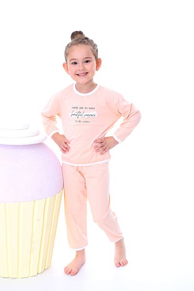 Nisanca Kids Girls' 100% Cotton Patterned Comfortable Pajama Set-Soft and Skin Friendly