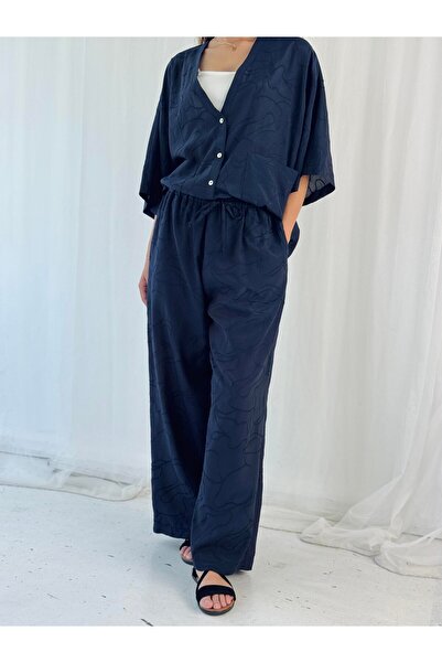 Retrobird Design Shorts Lined Loose Pants Women's Midnight Blue