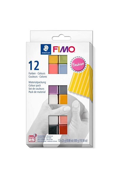 Bafimo Pastă de modelat FIMO Soft, set de 12 culori 300g, modelare fashion